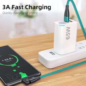 Aporia - PD 60 Watt Type C to C USB Cable Fast Charging Data Transfer 180 Degree Rotating Right Angle Head (Green, 6ft)