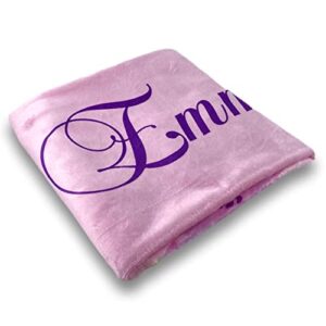 Custom Catch Baby Blanket for Girls - Personalized Gift - Soft Pink Floral Design