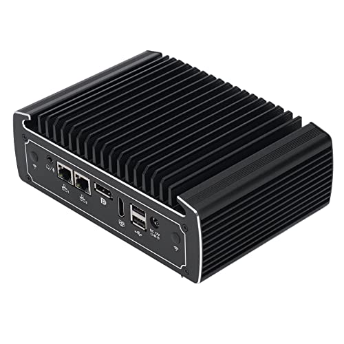 Naroote Mini Computer, Internal Fanless Aluminum Alloy Industrial Computer SSD 128G for Automation (US Plug)