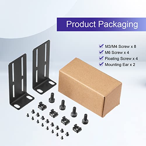 Rack Mount Kit Universal Adjustable 19 Inch Rack Ears for HP/ProCurve/Aruba/OfficeConnect/HPE and Other Switches