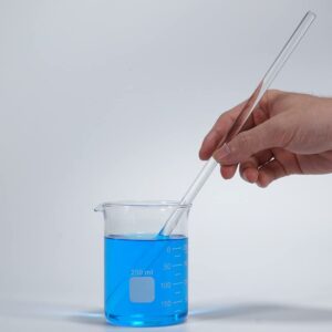 Glass Measuring Low Form Beaker Set 50ml 100ml 250ml 9pcs Glass Stir Sticks Glass Stirring Rod 12" Long 1/4'' Diameter