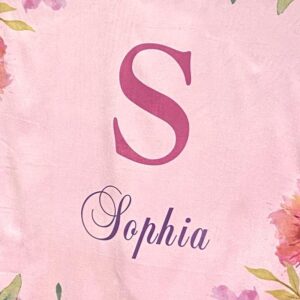 Custom Catch Baby Blanket for Girls - Personalized Gift - Soft Pink Floral Design