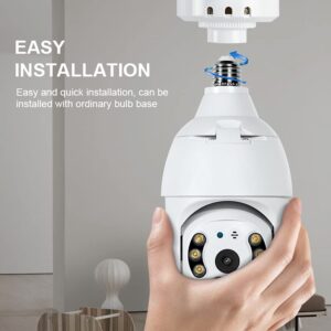 EVERSECU 2K 4MP Light Bulb Security Camera, Outdoor Waterproof, 360° View, 2.4G WiFi&Wireless, Motion Detection, Auto Tracking, 2 Way Audio, Color Night Vision, Siren Alarm