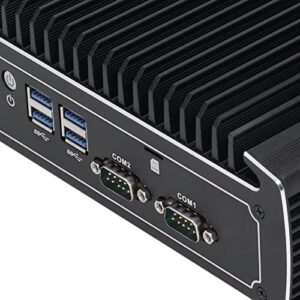 Naroote Mini Computer, Internal Fanless Aluminum Alloy Industrial Computer SSD 128G for Automation (US Plug)