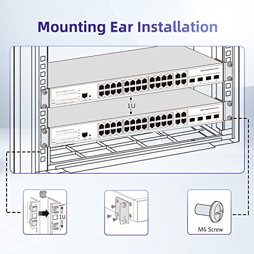 Rack Mount Kit Universal Adjustable 19 Inch Rack Ears for HP/ProCurve/Aruba/OfficeConnect/HPE and Other Switches