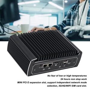 Naroote Mini Computer, Internal Fanless Aluminum Alloy Industrial Computer SSD 128G for Automation (US Plug)