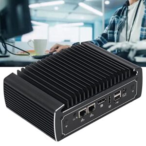 Naroote Mini Computer, Internal Fanless Aluminum Alloy Industrial Computer SSD 128G for Automation (US Plug)