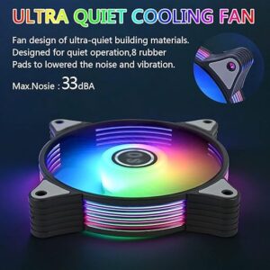 DS 120MM Case Cooling Fan for Computer Case, Fans Side LED Running Lights Effect for PC Case, ARGB Fans with Controller Kit (6Pack RGB Fans kit, G Series)