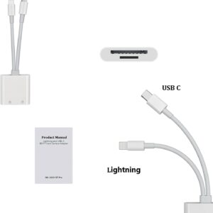 [Apple MFi Certified] iPhone Card Reader, Lightning and USB-C SD/TF Card Camera Adapter Multi-Card Reader with Dual Slot, Plug and Play Compatible with iOS and Android, for iPhone iPad, MacBook, iMac