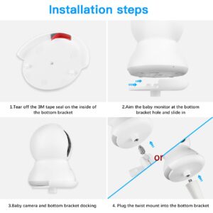 HOLACA Flexible Twist Mount + Base Connect for blurams Baby Monitor Dog Camera, Adjustable 360 Degree Mount for blurams Baby Monitor