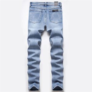 Maiyifu-GJ Ripped Slim Fit Jeans for Men Distressed Destroyed Straight Leg Denim Pants Retro Hip Hop Washed Jean Trousers (Light Blue 1,31)