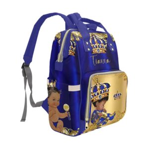 XOZOTY Gold Blue Hat Cute Baby Boy Diaper Bags with Name Waterproof Mummy Backpack Nappy Nursing Baby Bags Gifts Tote Bag for Women