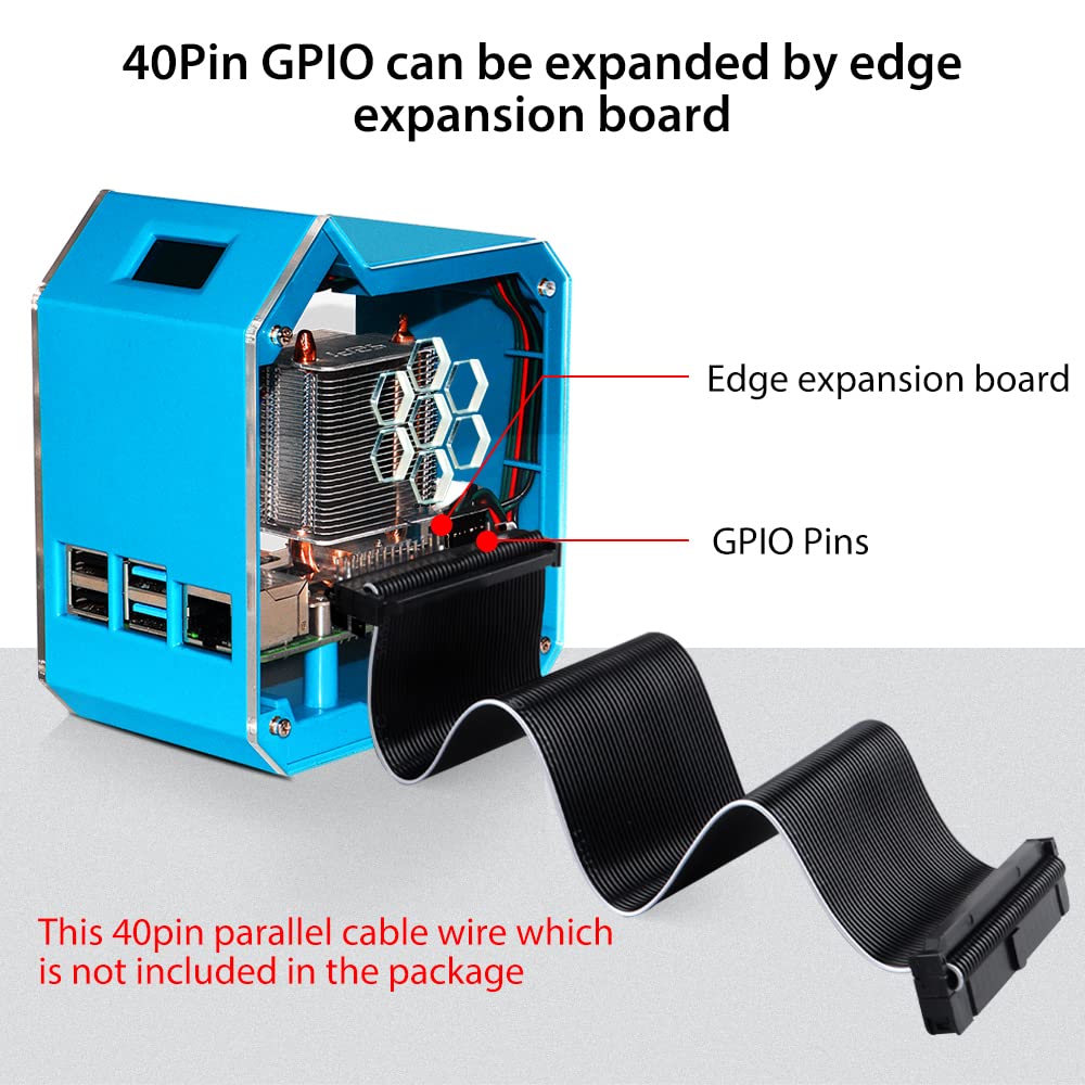 GeeekPi Mini Tower Kit for Raspberry Pi, Pi 4 Case with ICE Tower Cooler, 0.96'' OLED Module, RGB Cooling Fan, Heatsink,GPIO 1 to 2 Expansion Boardfor Raspberry Pi 4B