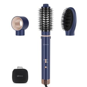 ig inglam megaair styler air styling & drying system, professional interchange hair dryer brush 110,000 rpm brushless bldc motor ionic hot air volumizing and shape, prussian blue