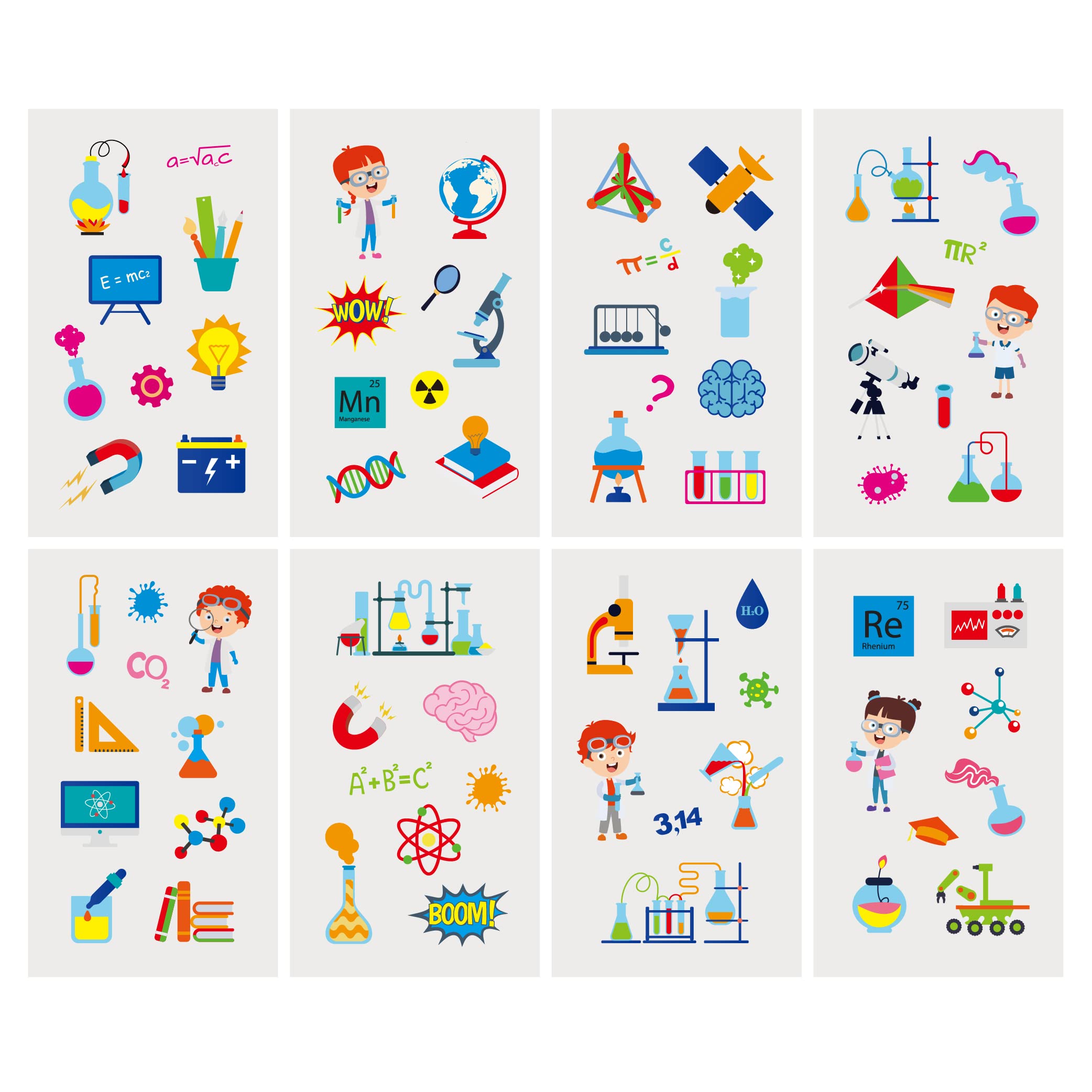 24 Sheets Science Temporary Tattoos, Birthday Decorations Science Party Favors