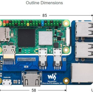 Raspberry Pi Zero to Pi 3B/3B+ Adapter, Based on Raspberry Pi Zero Series to Reproduce Original Appearance of Pi 3B/3B+, Alternative for Raspberry Pi 3 Model B/3B+, Compatible with Pi 3B/ 3B+ HATs