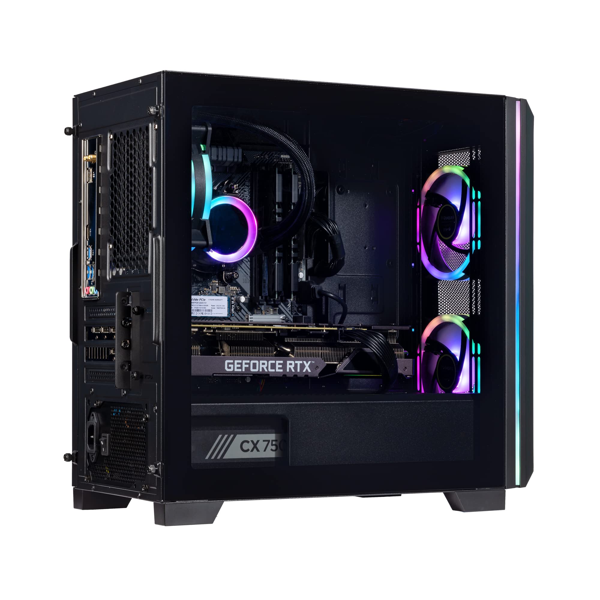 Velztorm Mini Pilum CTO Gaming Desktop PC (AMD Ryzen 7-5700X 8-Core, GeForce RTX 3070, 32GB DDR4, 512GB PCIe SSD + 2TB HDD (3.5), 120mm AIO, RGB Fans, 750W PSU, WiFi 5, BT, Win11P) VELZ0058