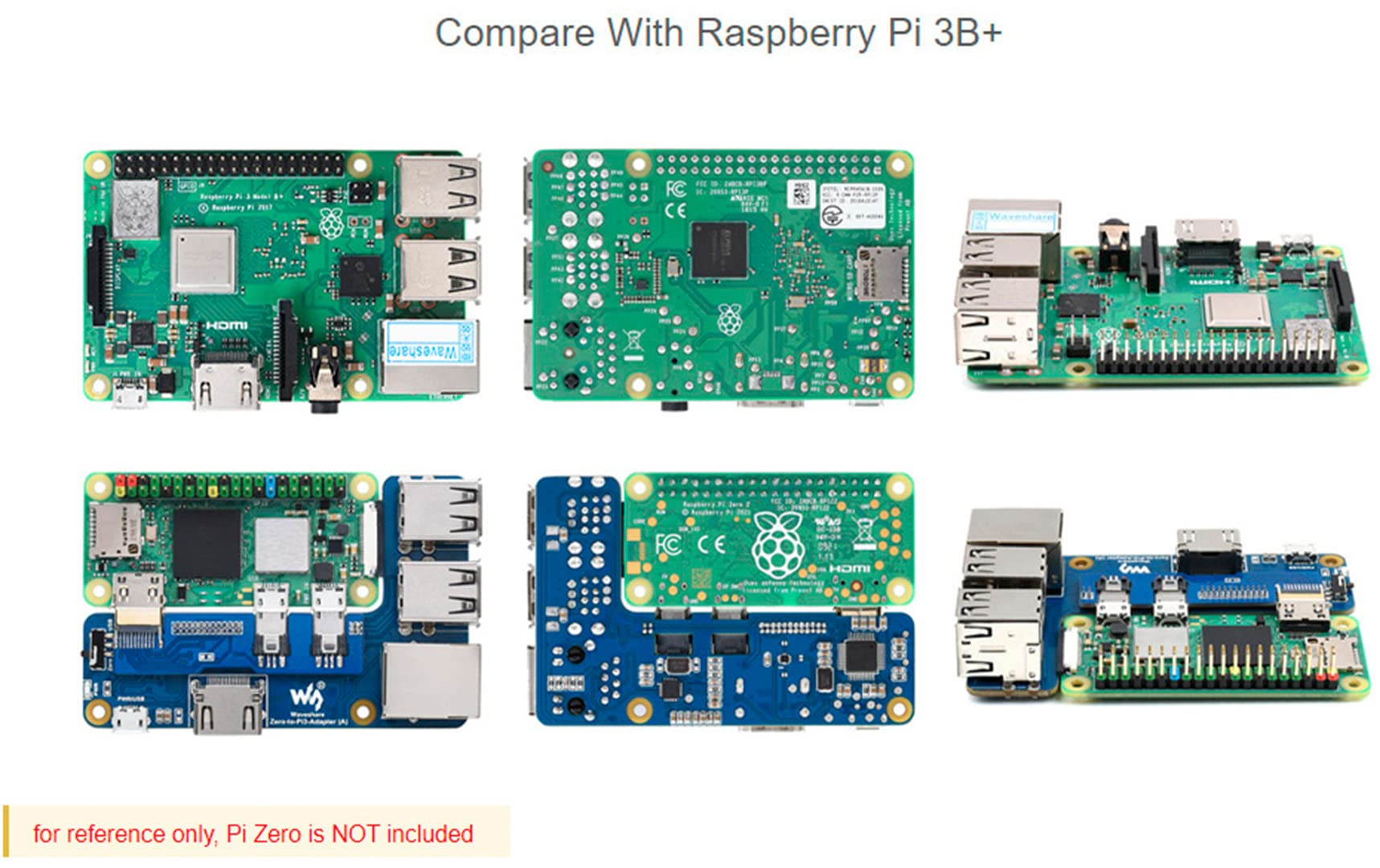 Raspberry Pi Zero to Pi 3B/3B+ Adapter, Based on Raspberry Pi Zero Series to Reproduce Original Appearance of Pi 3B/3B+, Alternative for Raspberry Pi 3 Model B/3B+, Compatible with Pi 3B/ 3B+ HATs