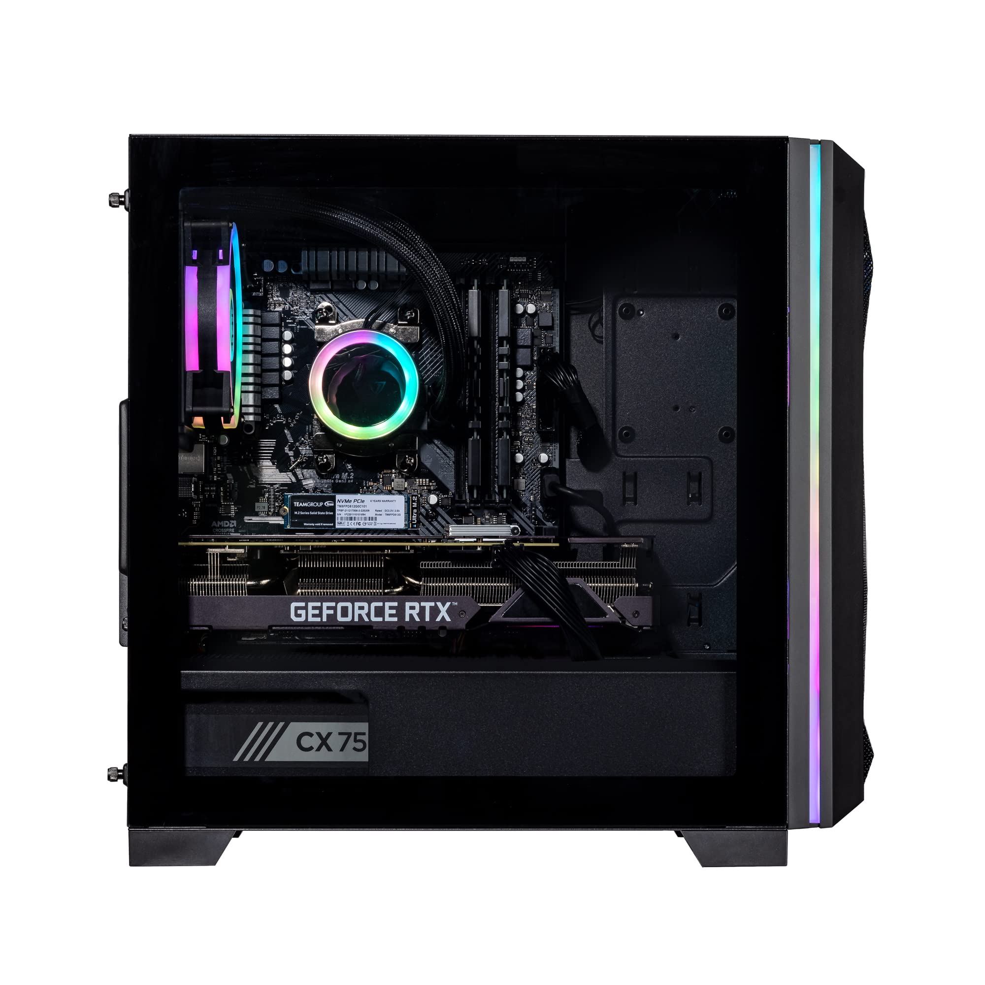 Velztorm Mini Pilum CTO Gaming Desktop PC (AMD Ryzen 7-5700X 8-Core, GeForce RTX 3060 Ti, 32GB DDR4, 1TB PCIe SSD+2TB HDD (3.5), 120mm AIO, RGB Fans, 750W PSU, WiFi 5, BT, Win10H) VELZ0058