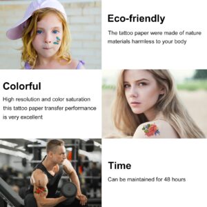 MECOLOUR Printable Temporary Tattoo Paper for LASER Printer,8.5"X11" 5 Sheets, DIY Image Transfer Decal Paper for Skin