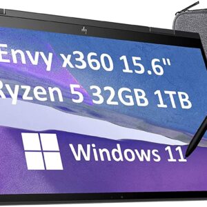 2022 HP Envy X360 15 15t 2-in-1 Touchscreen (Ryzen 5 5625U, 32GB RAM, 1TB SSD, Stylus) AMD 6-Core(Beat i7-1165G7) 15.6" FHD (1920x1080) Convertible Laptop, Backlit, Pen, Alexa, Windows 11 Home