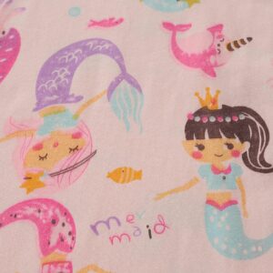 Little Hand Toddler Girls Pajamas Mermaid Princess 4 Pcs Long Sets Cotton Pjs Sleepwear Fall Winter Rainbow Outfits 4T 5T