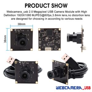 High Frame Wide Angle USB Camera Module for Laptop 1080P Mini USB2.0 Webcam Board High Speed 260fps 120fps 60fps USB with Camera PC Industrial Embedded Lightburn Camera for Computer Raspberry Pi