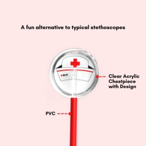 Red Nurse Stethoscope with RN and Nurse Hat on Diaphragm