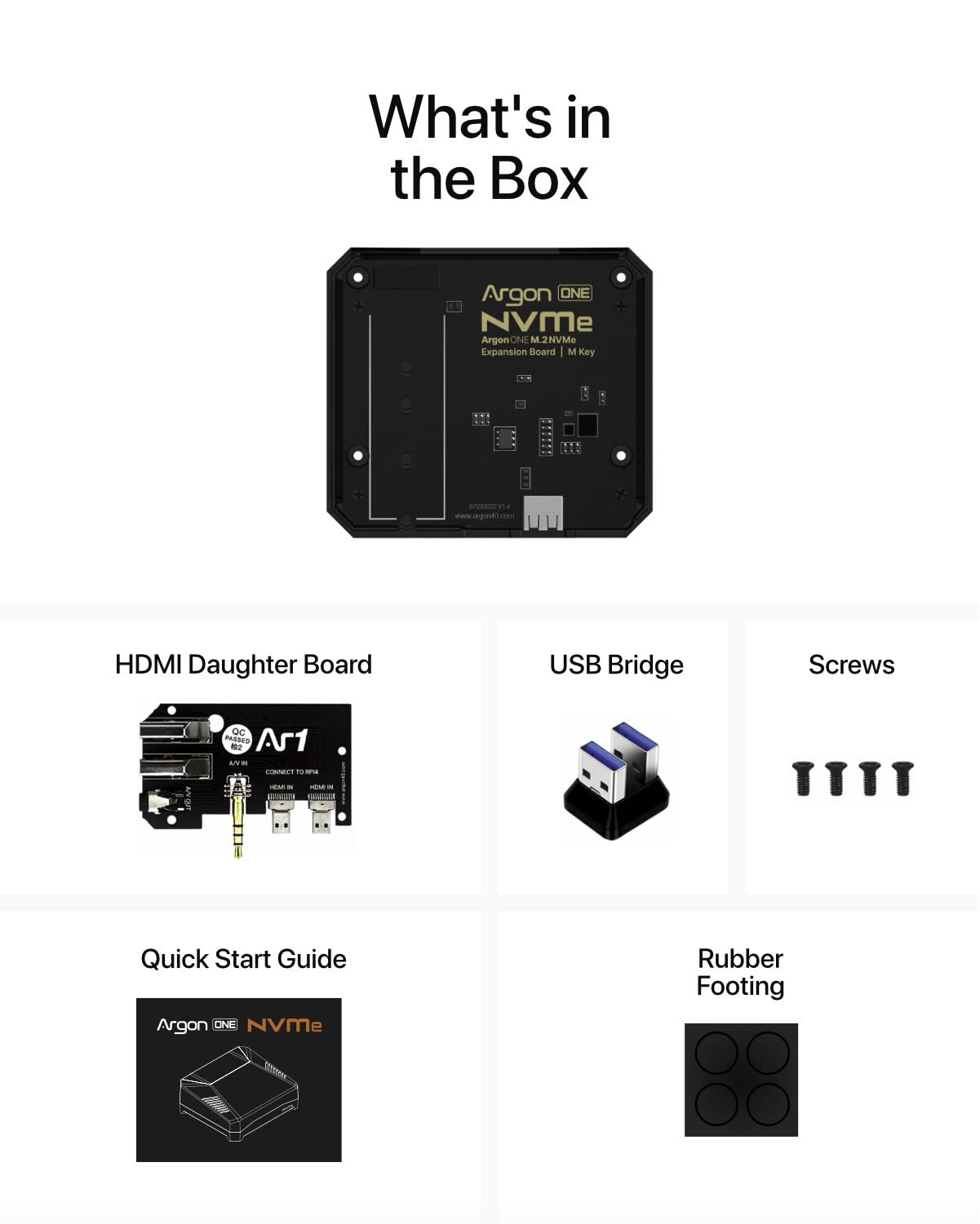 Argon ONE M.2 NVME Expansion Board for Raspberry Pi 4 | Supports M-Key M.2 NVME SSD | Only Compatible with Argon ONE V2 Cases