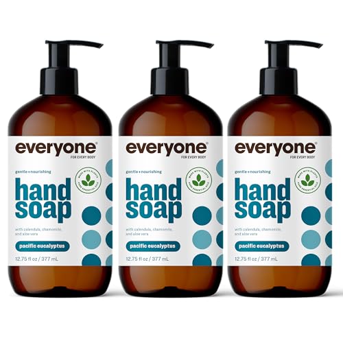 Everyone Liquid Hand Soap, 12.75 Ounce (Pack of 3), Pacific Eucalyptus, Plant-Based Cleanser with Pure Essential Oils