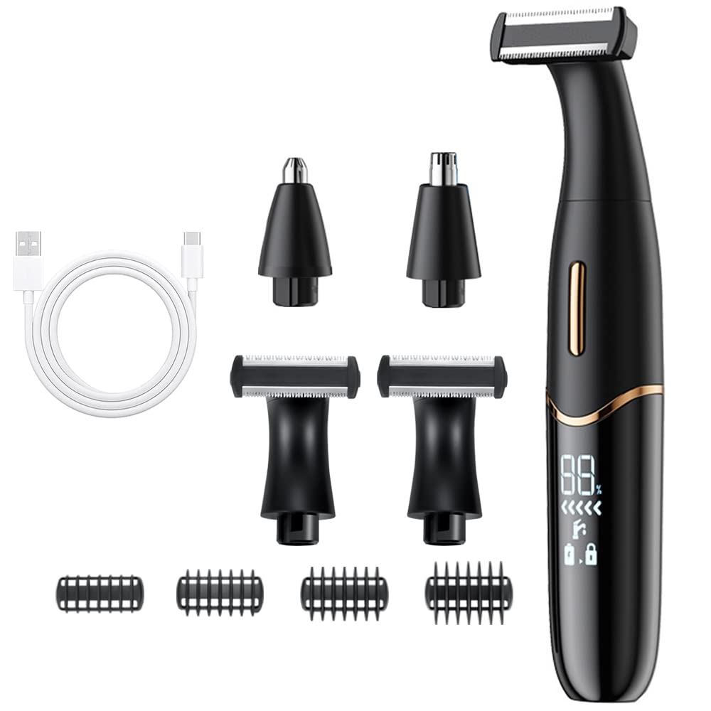 KWAII Rechargeable Body Grooming Set,Beard Trimmer for Men,Eyebrow Trimmer, Ear and Nose Hair Trimmer for Men and Women,Hair Trimmers Clipper Professional Painless Facial Body Bikini Trimmer