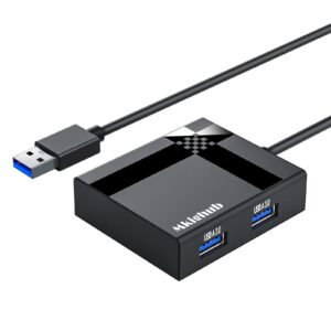 Mkighub USB A Hub, 4-Port USB 3.0 Hub, Multi USB Port Expander, Fast Data Transfer USB Splitter for Laptop, iMac Pro, MacBook Air, Mac, Surface Pro, XPS, PC, Flash Drive, Mobile HDD