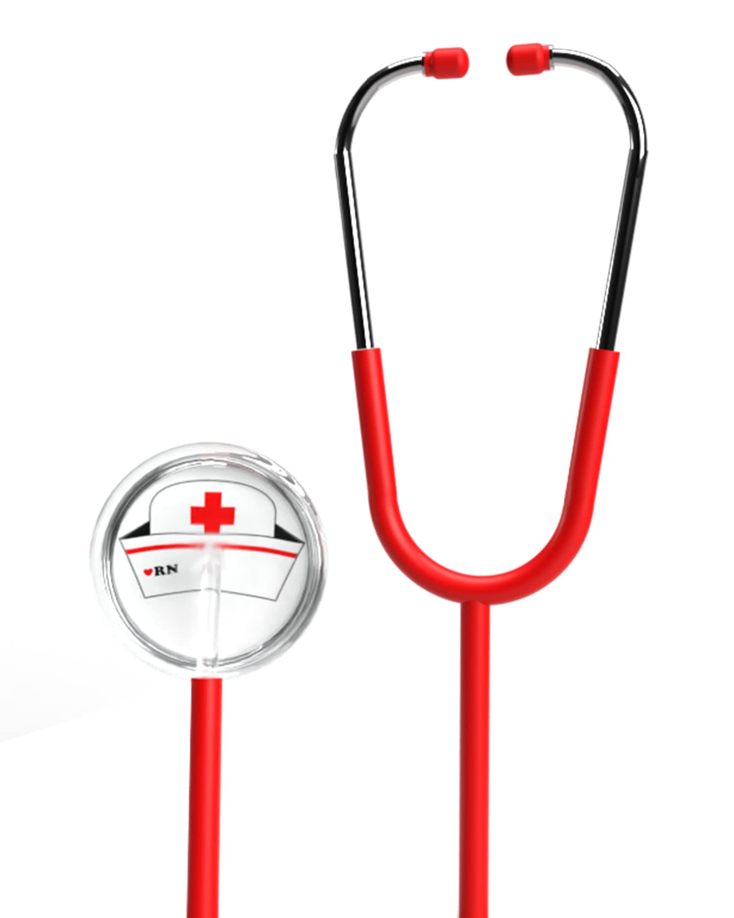 Red Nurse Stethoscope with RN and Nurse Hat on Diaphragm