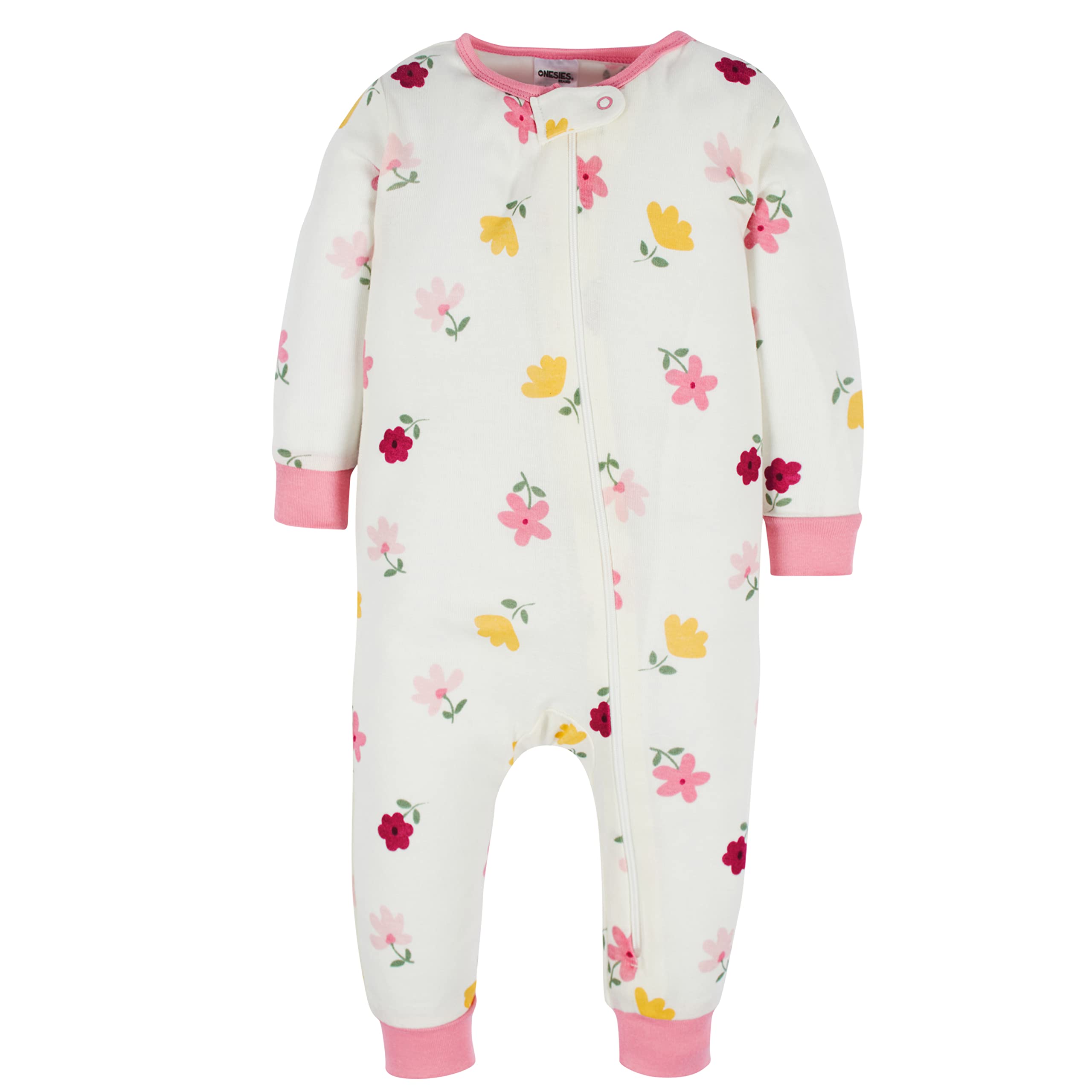 Onesies Brand Baby Girl's 3-Pack Snug Fit One-Piece Cotton Pajamas, Fox, 12 Months