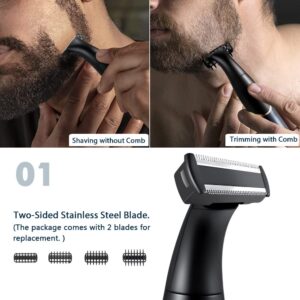 KWAII Rechargeable Body Grooming Set,Beard Trimmer for Men,Eyebrow Trimmer, Ear and Nose Hair Trimmer for Men and Women,Hair Trimmers Clipper Professional Painless Facial Body Bikini Trimmer