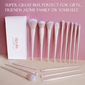 Makeup Brushes, Dpolla 15Pcs Complete Synthetic Makeup Brush Set with Professional Foundation Brushes Powder Concealers Eye shadows Blush Makeup Brush for Perfect Makeup (Pink)