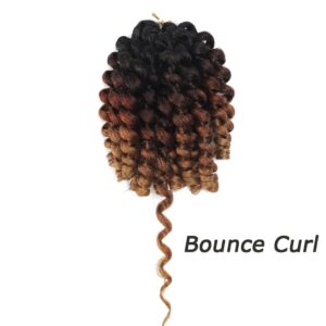 Ombre Wand Curl Crochet Braids Hair - 8 Inch Ringlet Twist Extensions with Jamaican Bounce (3 PCS, 1B/30/27)