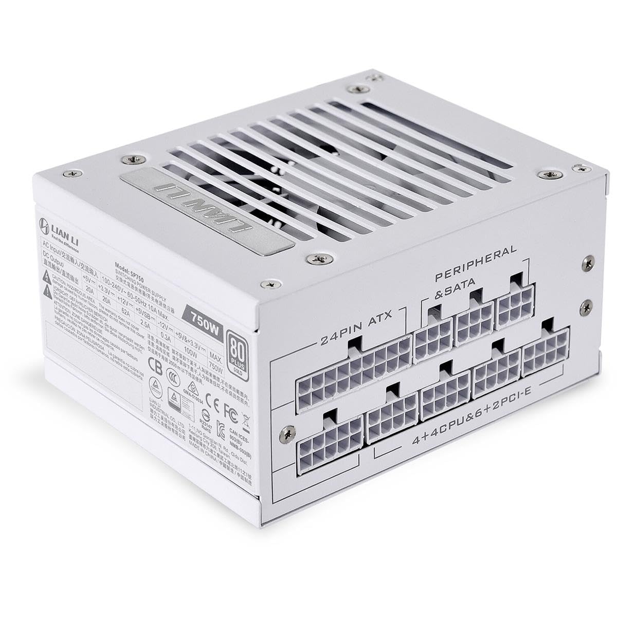 Lian-Li SP750 750W 80+ Gold Certified Fully Modular SFX Power Supply Unit, White