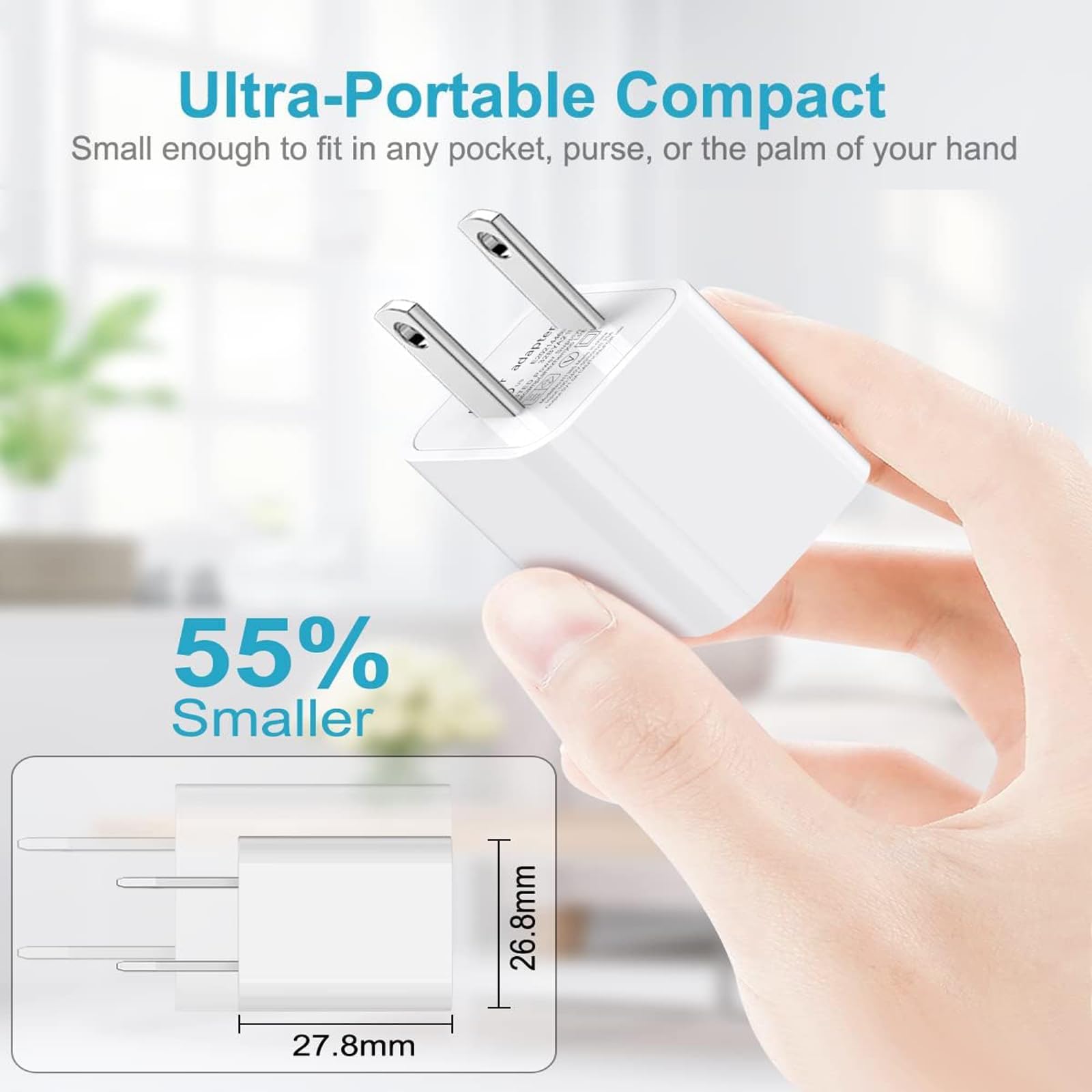 iPhone Charger, 3Pack [MFi Certified] Lightning Cable Quick Fast Charging Cords and 3Pack USB Wall Charger Travel Plug Block Adapter Compatible with iPhone 14/13/12/11 Pro Max/Xs/XR/X/8 Plus and More