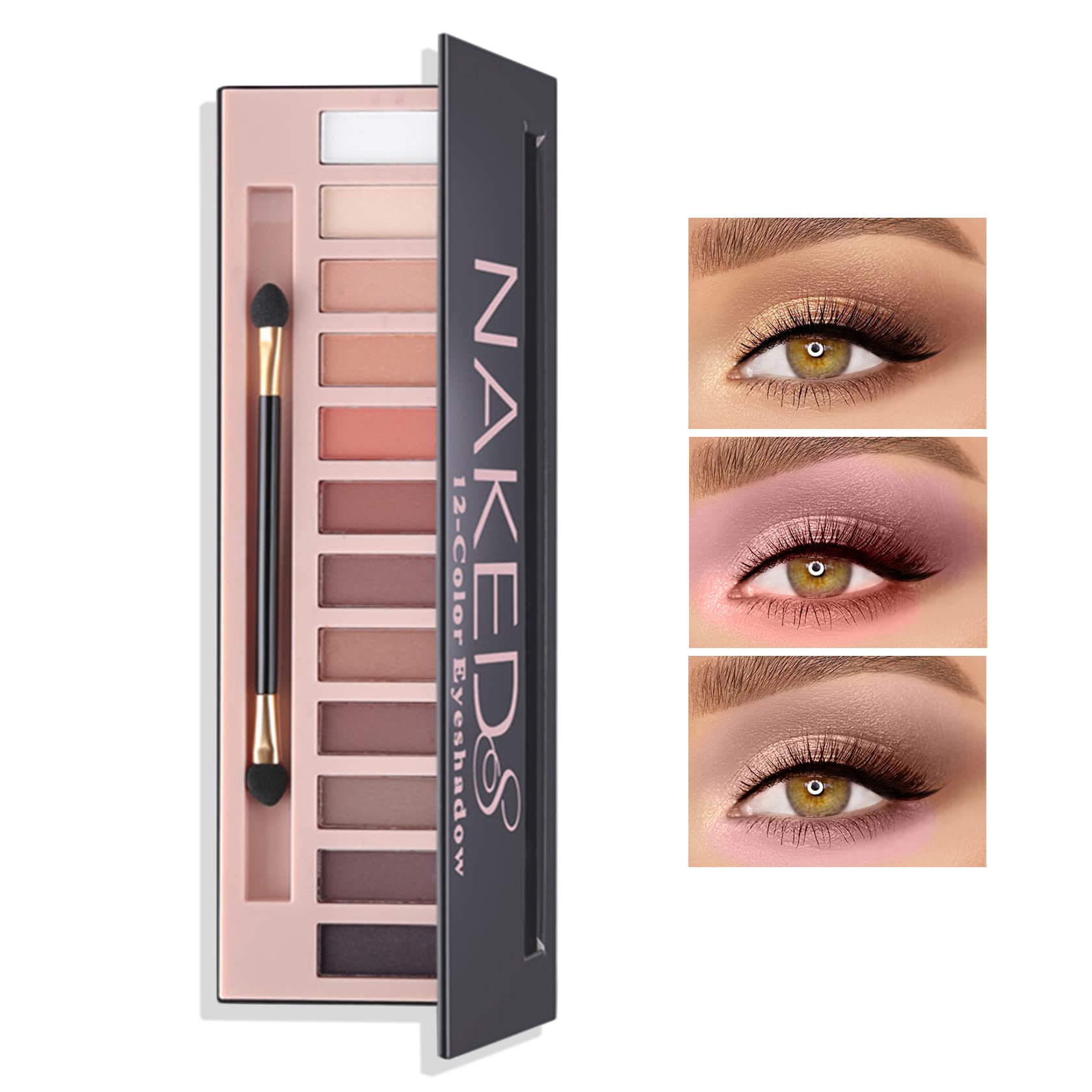 BKPPLZP Matte 12 Colors Makeup Naked Eyeshadow Palette,Nude Matte Eyeshadow Palette,Natural Pigment Eye Shadow Pallete Set Long Lasting & Waterproof Smokey Eye Professional Beauty Makeup Kit