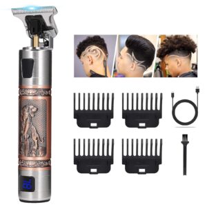 2BK LCD Display Hair Clippers for Men Professional Men Hair Trimmers, Zero Gapped Cordless Hair Trimmer, Rechargeable T-Blade Haircut & Grooming Kit Line Up Edgers Clippers for Men Home Use