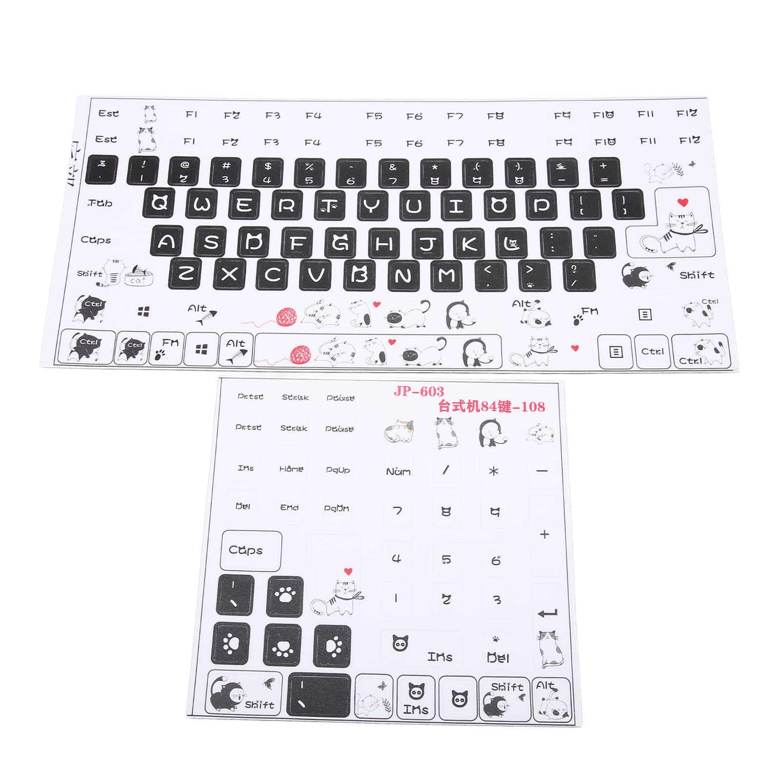 Hilitand Universal Desktop Computer Keyboard Sticker for 84 to 108 Key Keyboard,JP-603 PVC Frosted DIY Mechanical Keyboard Sticker,Gaming Keyboard Keycap Sticker