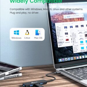 USB 3.0 Hub, 4 Port USB Hub Splitter USB Expander Compatible with MacBook Air, Mac Pro, iMac, Surface Pro, Laptop, PS4, XPS, Xbox, Flash Drive, HDD, Keyborad, Mouse