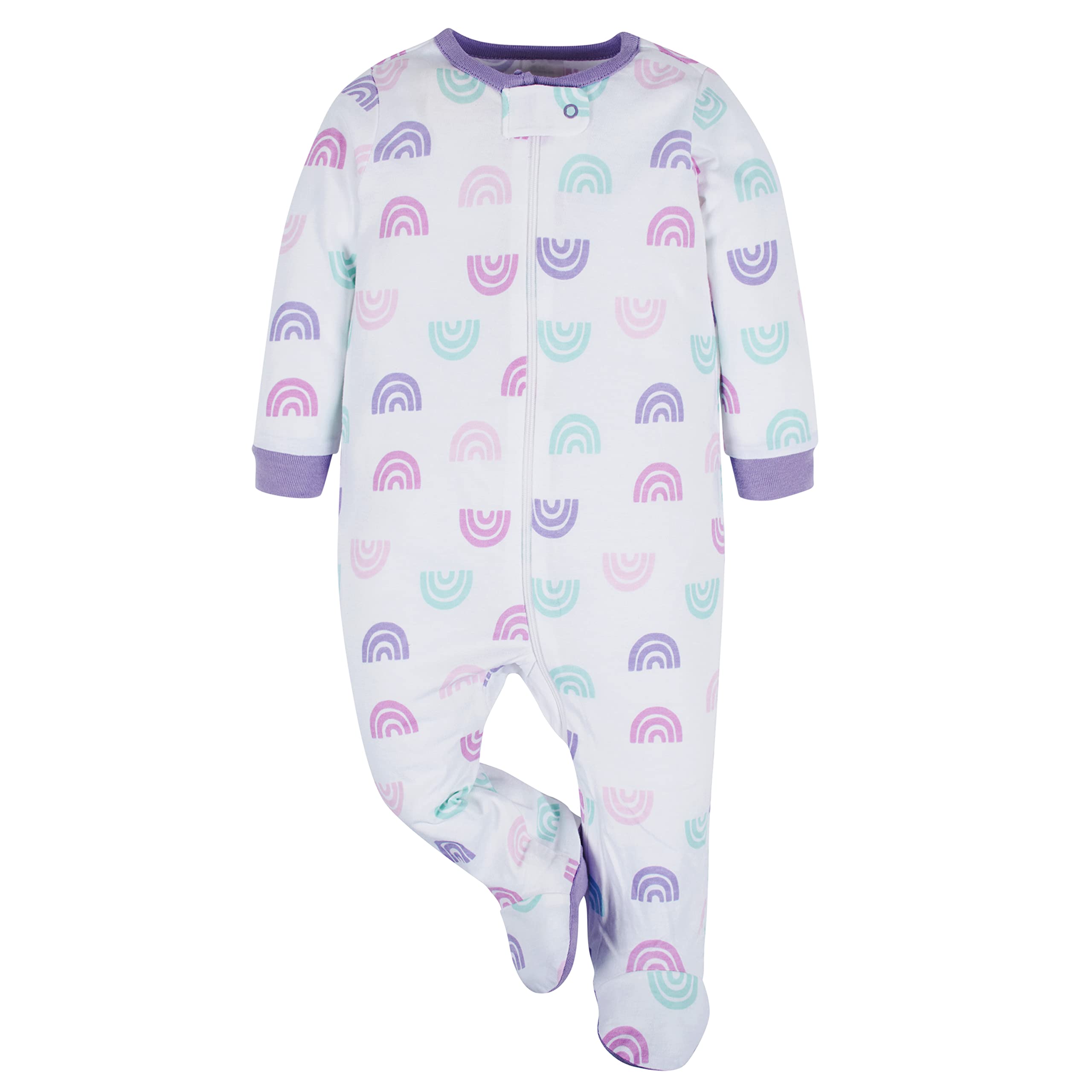 Onesies Brand Baby Girl's 4-Pack Sleep 'N Play Footies Multi Pack, Rainbows, 3-6 Months