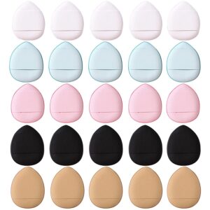 salocy finger puff, 25 pcs finger powder puff mini makeup sponge puff for foundation concealer cosmetic beauty makeup tools