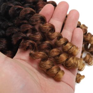 Ombre Wand Curl Crochet Braids Hair - 8 Inch Ringlet Twist Extensions with Jamaican Bounce (3 PCS, 1B/30/27)