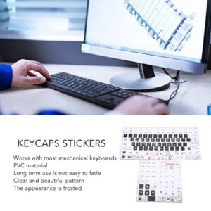 Hilitand Universal Desktop Computer Keyboard Sticker for 84 to 108 Key Keyboard,JP-603 PVC Frosted DIY Mechanical Keyboard Sticker,Gaming Keyboard Keycap Sticker