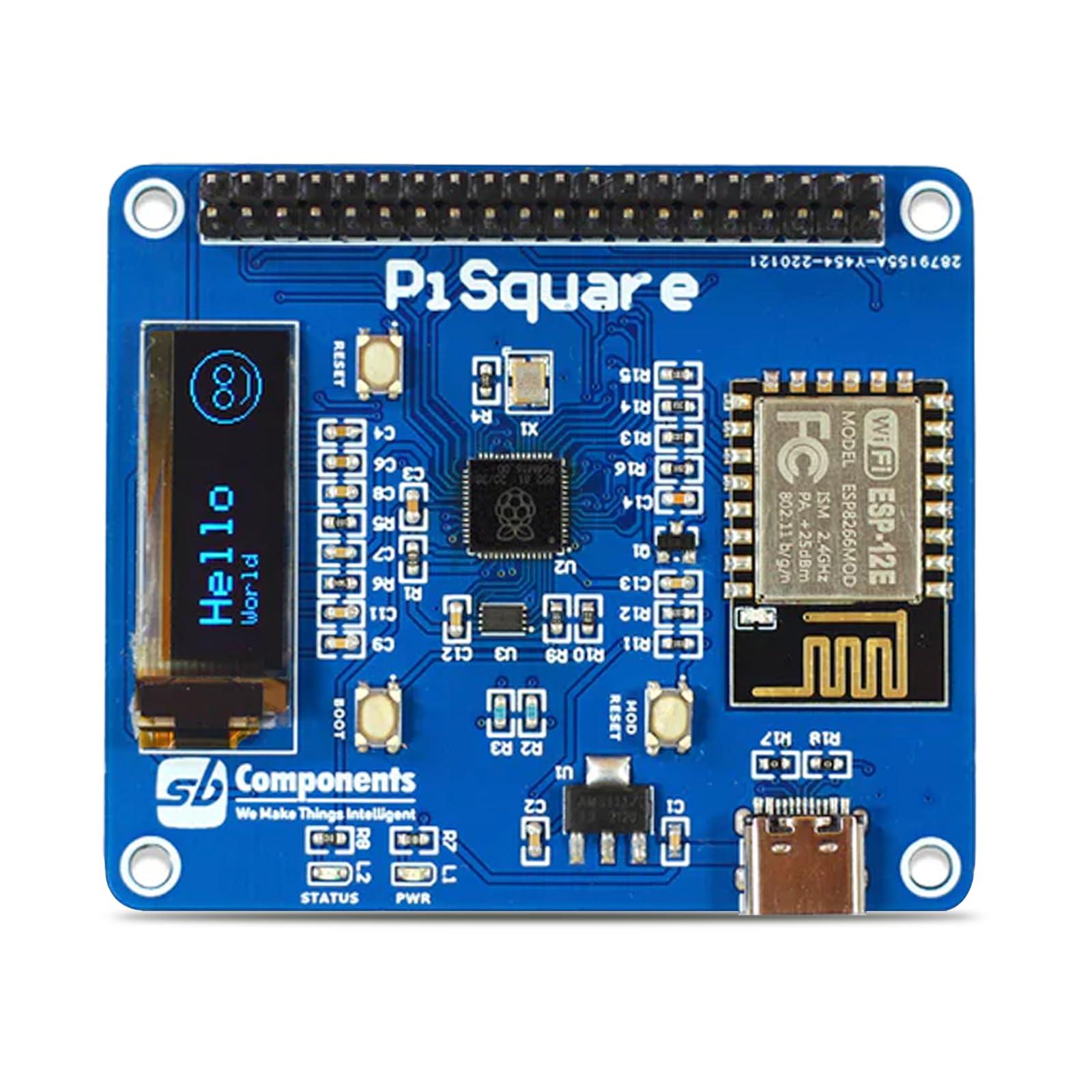 PiSquare - A Raspberry Pi HAT Based on RP2040 and ESP-12E Module, Made to Use Multiple Raspberry Pi Hats, Run Multiple Raspberry Pi Hats Wirelessly