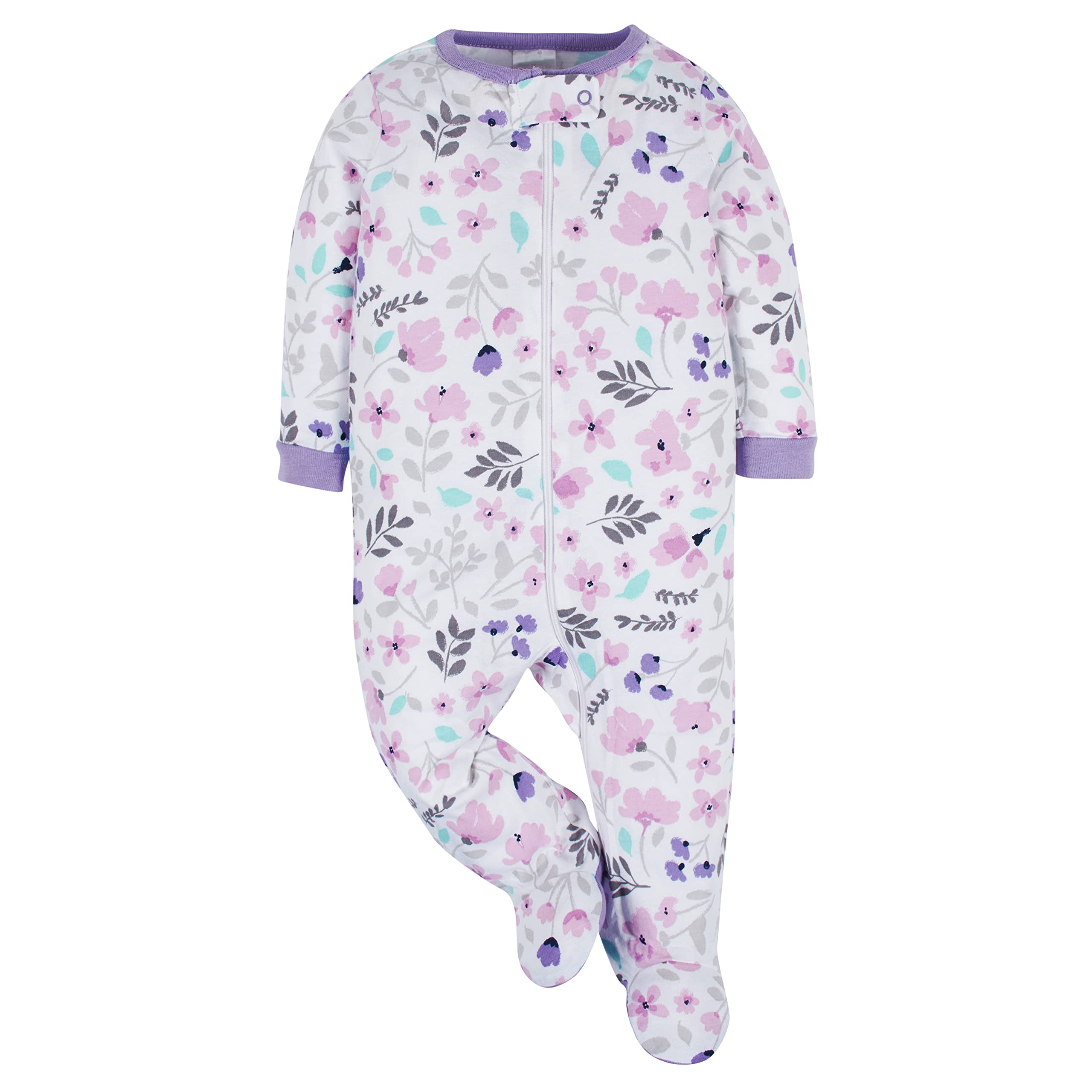 Onesies Brand Baby Girl's 4-Pack Sleep 'N Play Footies Multi Pack, Rainbows, 3-6 Months