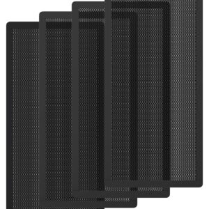 MoKo 140 x 280mm PC Case Magnetic Dust Mesh Filter, 0.5mm PVC Mesh Hole Computer Cooler Fan Dust Filter, Magnetic Frame Dustproof Mesh Filter Cover Fan Filter Grills for Computer PC Case - 4PCS